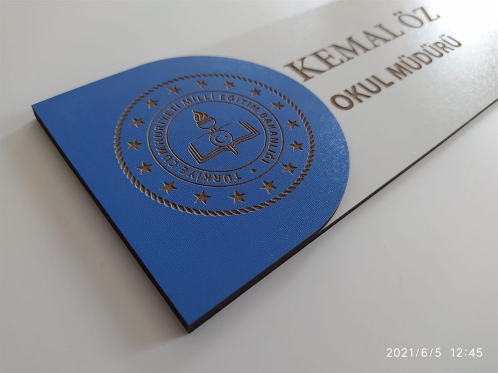 Mdf Lazer Kesim Ortaokul Sınıf Kapı İsimliği Tabela Ahşap