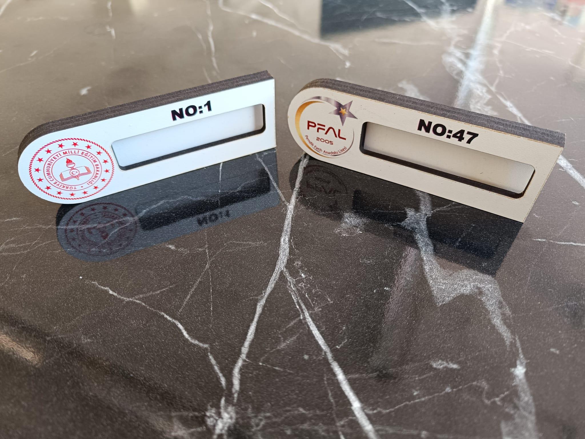 3 mm Mdf Öğrenci ve Öğretmen Dolap İsimliği