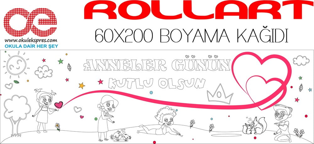 Anneler Günü Temalı Dev Boyama Kağıdı 