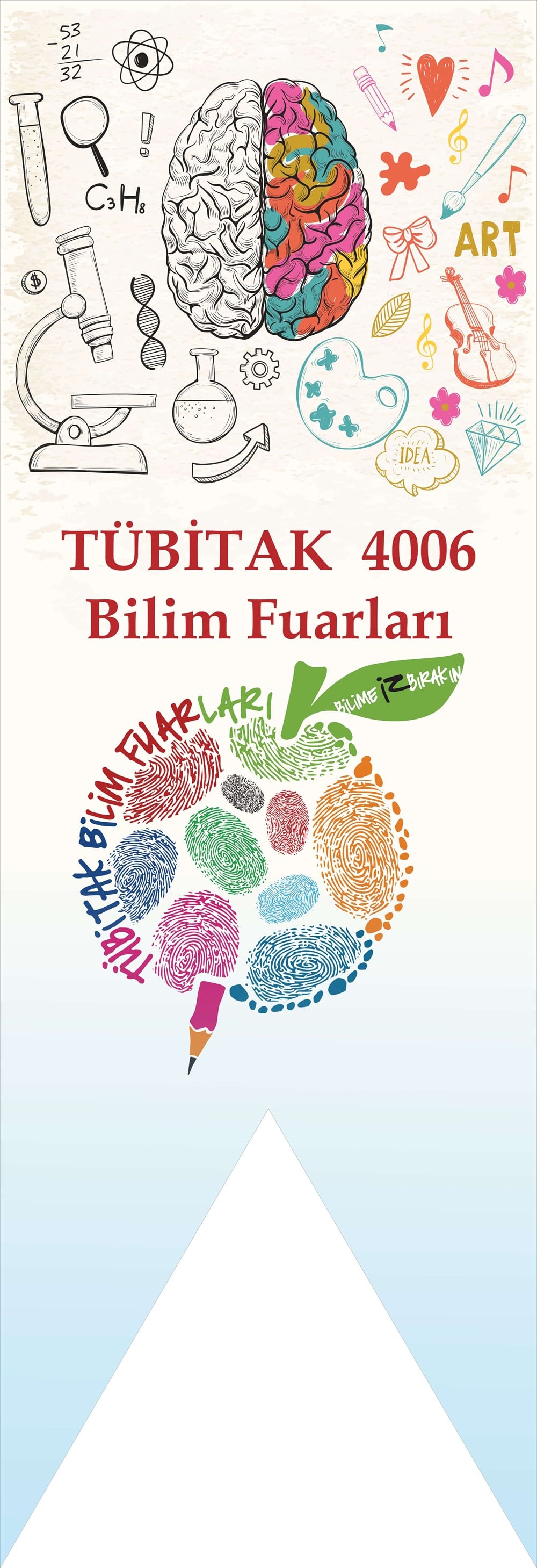 Tübitak- Bilim Fuarı Kırlangıç Bayrak Okula  Özel Branda Baskı (Vinil)