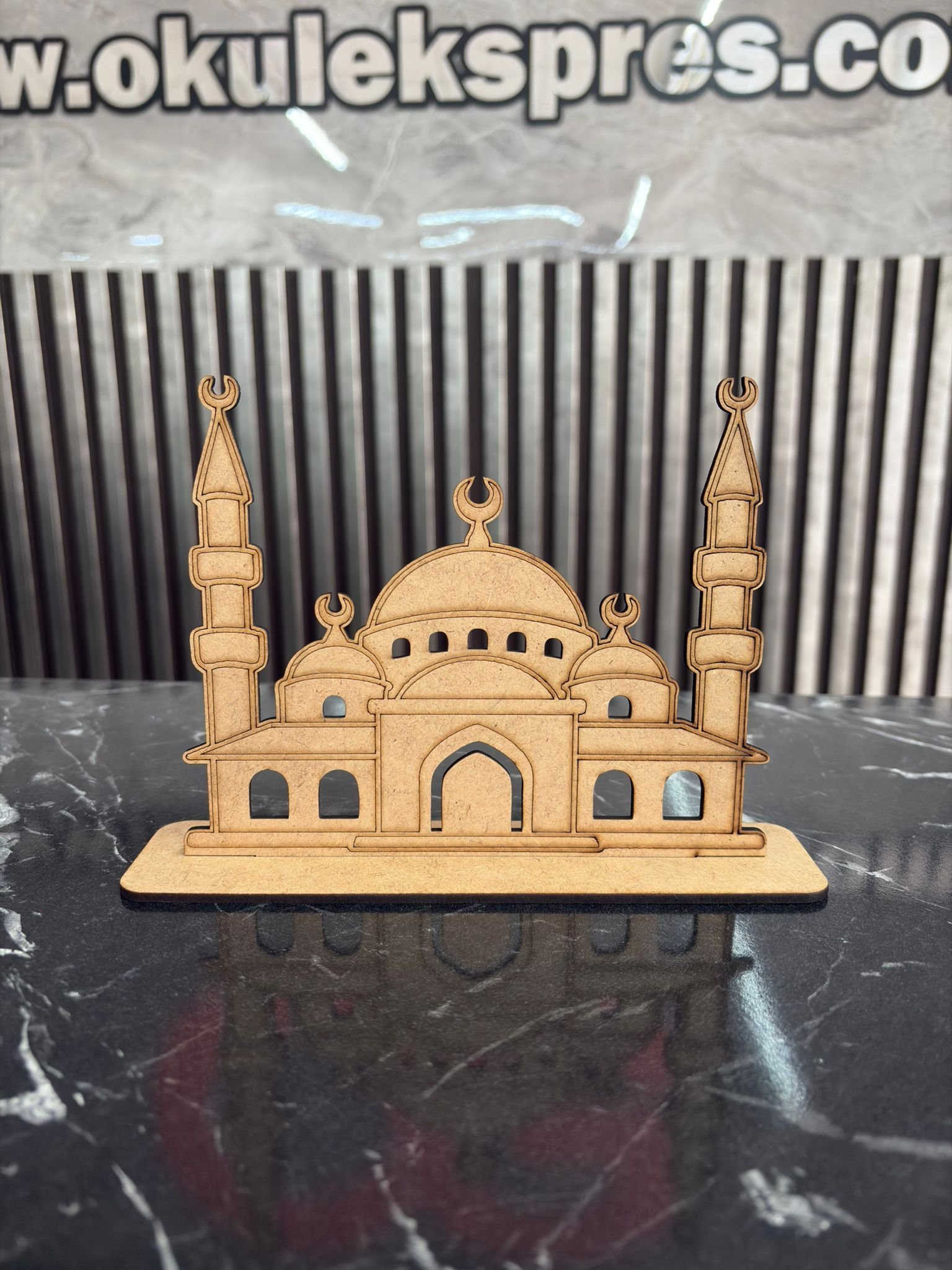 Okulekspres Ramazan Boyanabilir Camii Figür Masa Üstü Dekor Süs Ahşap Dekor Hoşgeldin Ramazan Dekoru