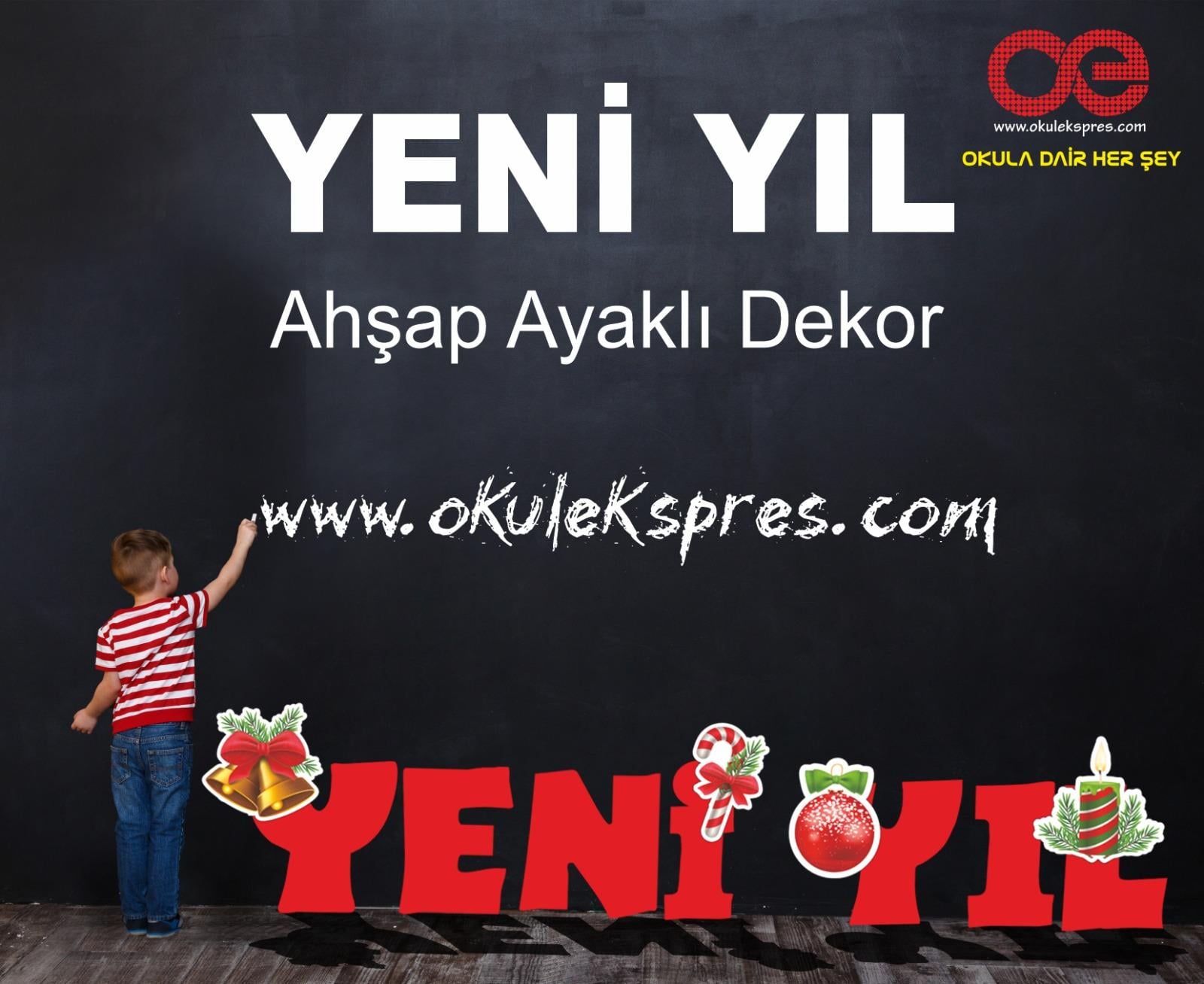Yeni Yıl Temalı Ahşap Dekor