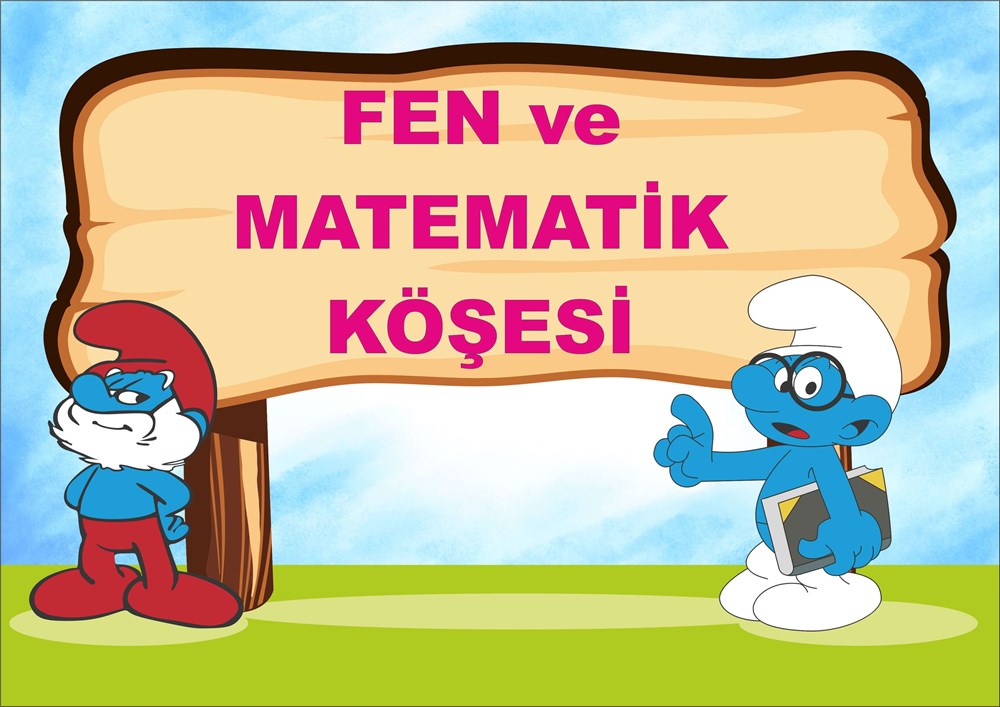 3-Fen ve Matematik Köşesi Şirinler Poster- Afiş.