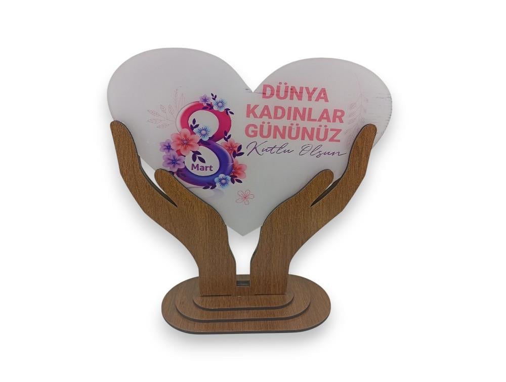 Okulekspres 8 Mart Kadınlar Günü Ahşap Masa Dekoru | Kadına Değer Veren Özel Tasarım Hediyelik MDF Süs