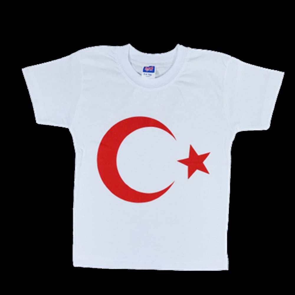 Ay Yıldız Bayrak Baskılı Töşört 4-8 Yaş