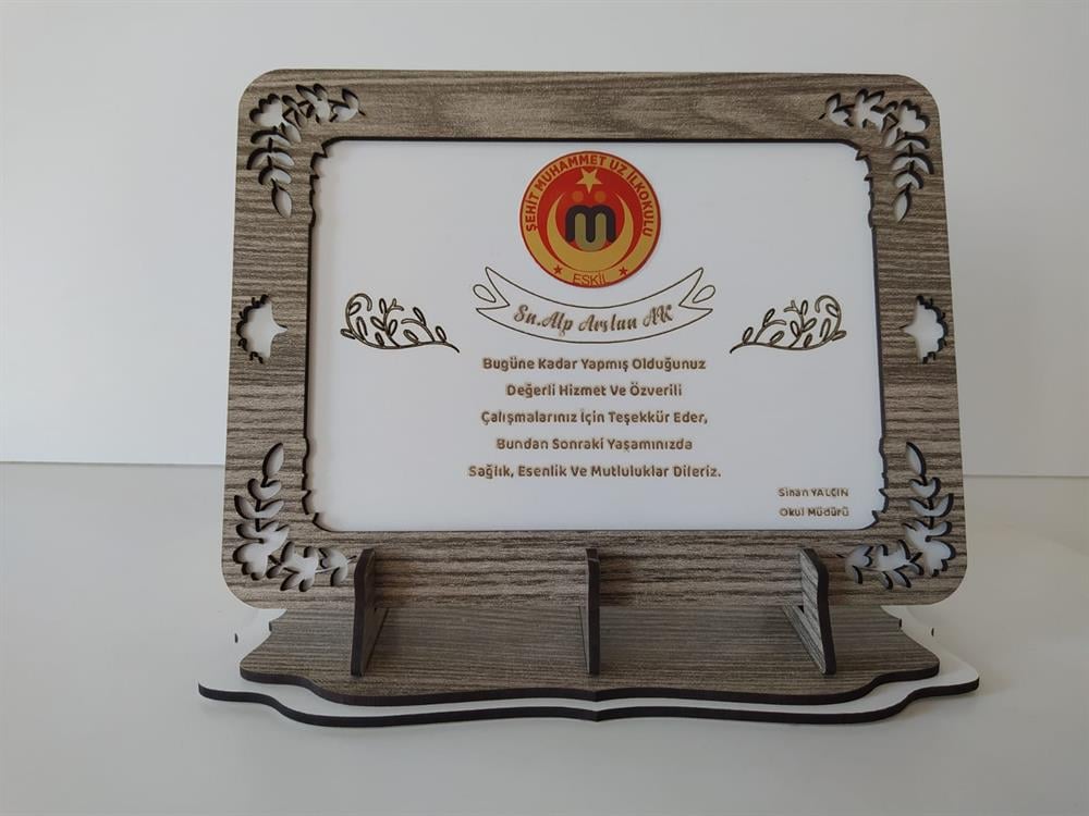 Kişiye Özel İsim-Logolu Ahşap Mdf Plaket Hediyelik