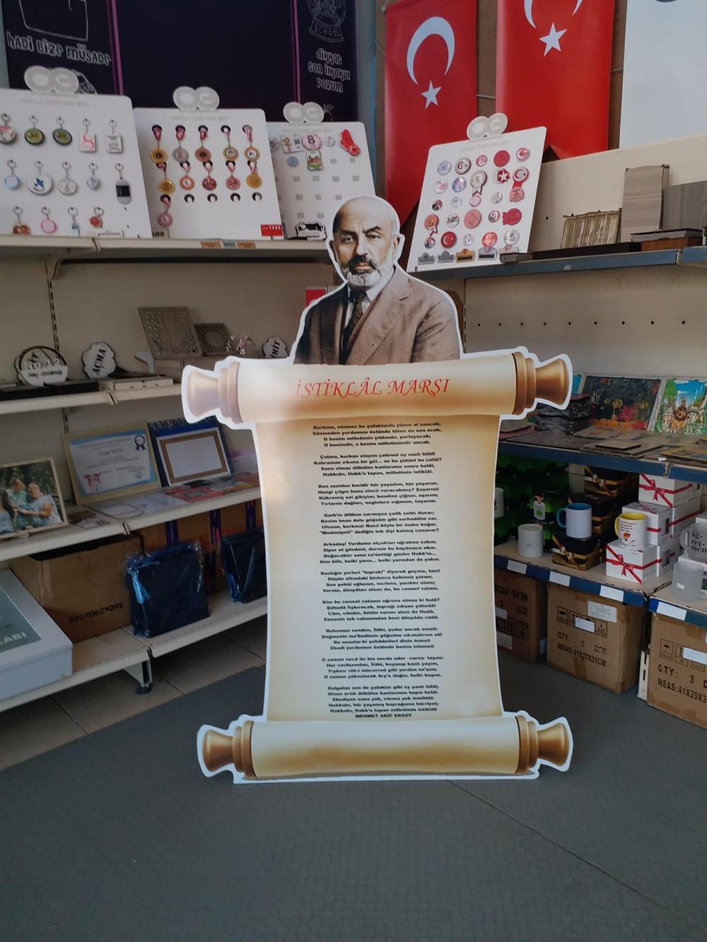 Özel Tasarım Mehmet Akif Ersoy İstiklal Marşı Maketi Pano Dekor 