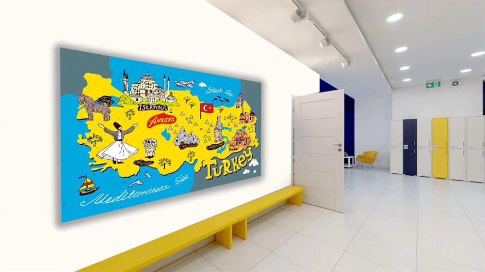 Türkiye Turistik Simgeler Haritası Afiş Poster