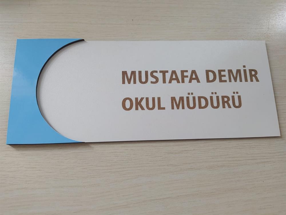 Mdf Lazer Kesim Okul Kapı İsimliği Tabela Ahşap