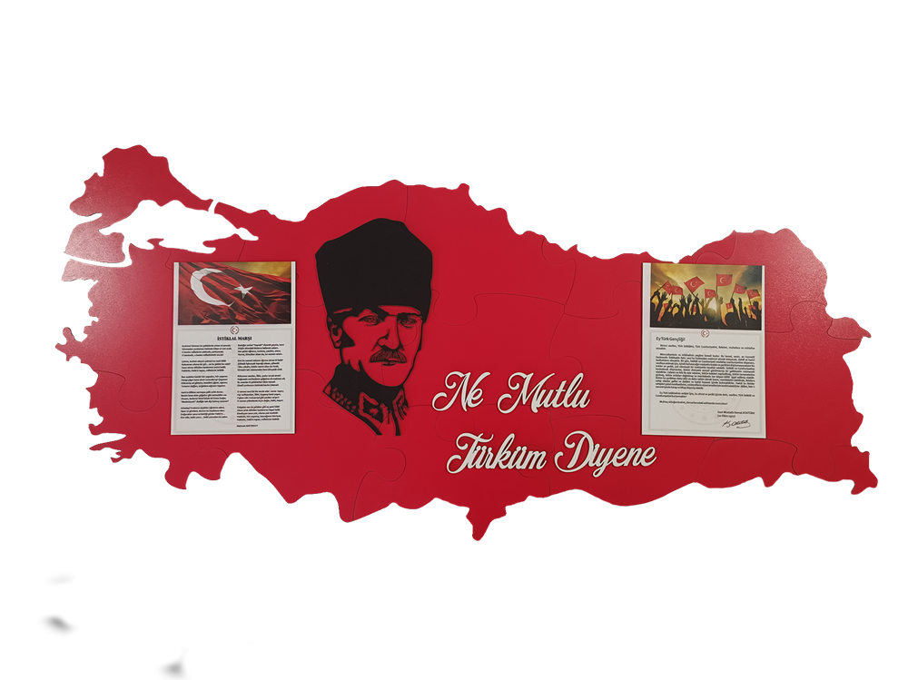 Özel Tasarım Atatürk Köşesi - Panosu Lazer Kesim 3mm Mdf
