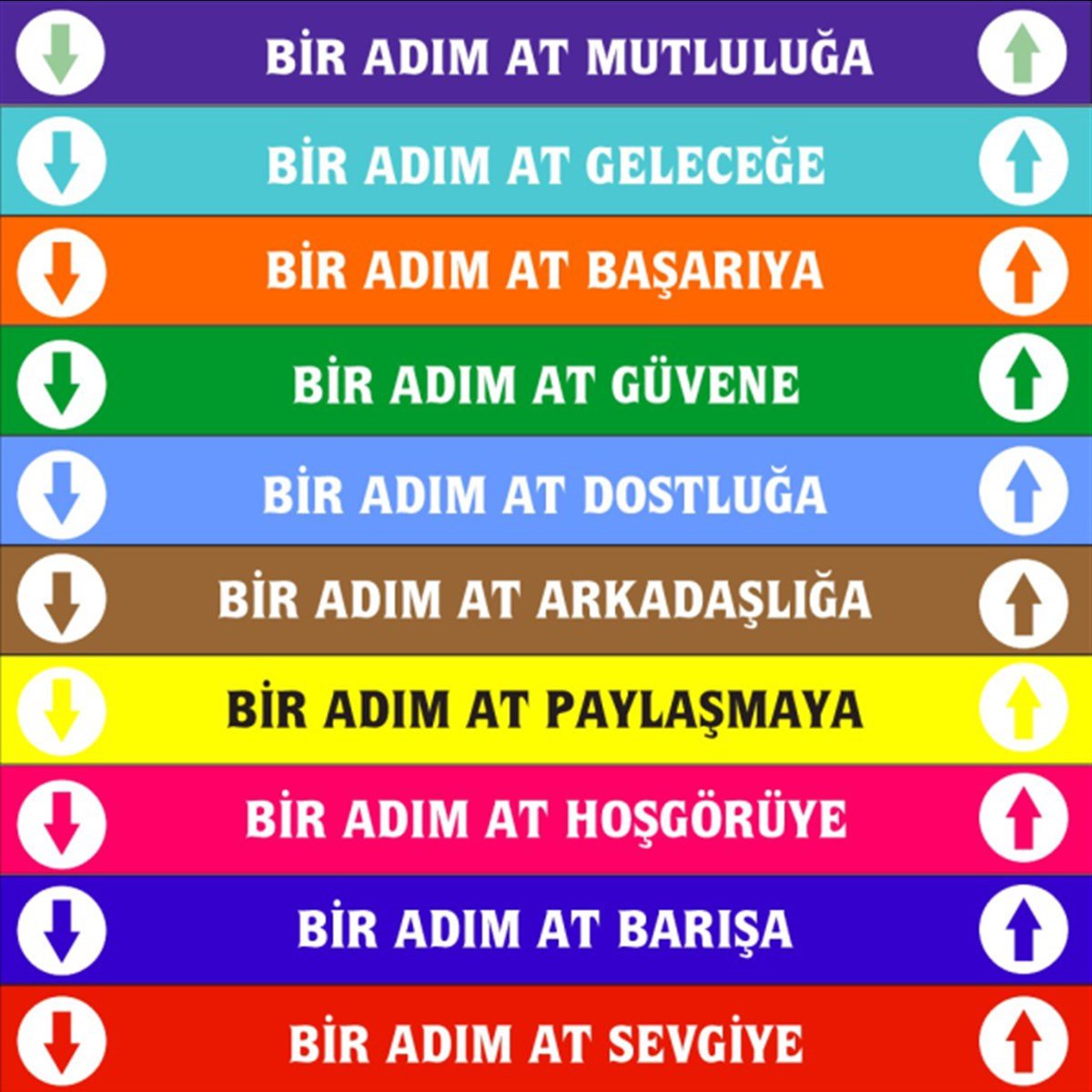 Değerler Merdiven Yazıları