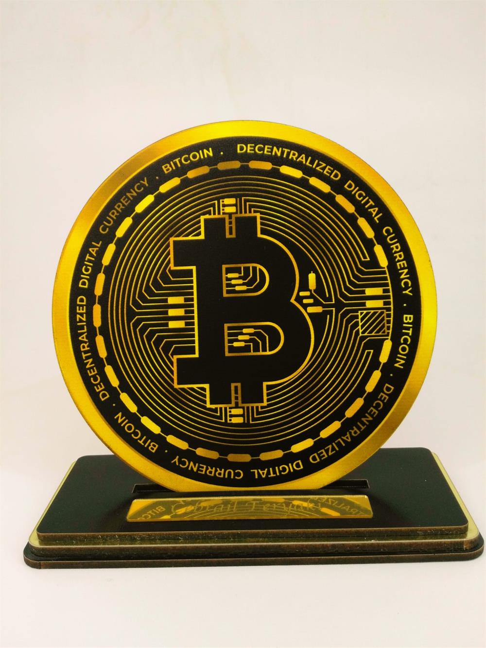 Bitcoin Para Kişiye Özel İsmli Masa Üzeri Dekor 20x20 cm