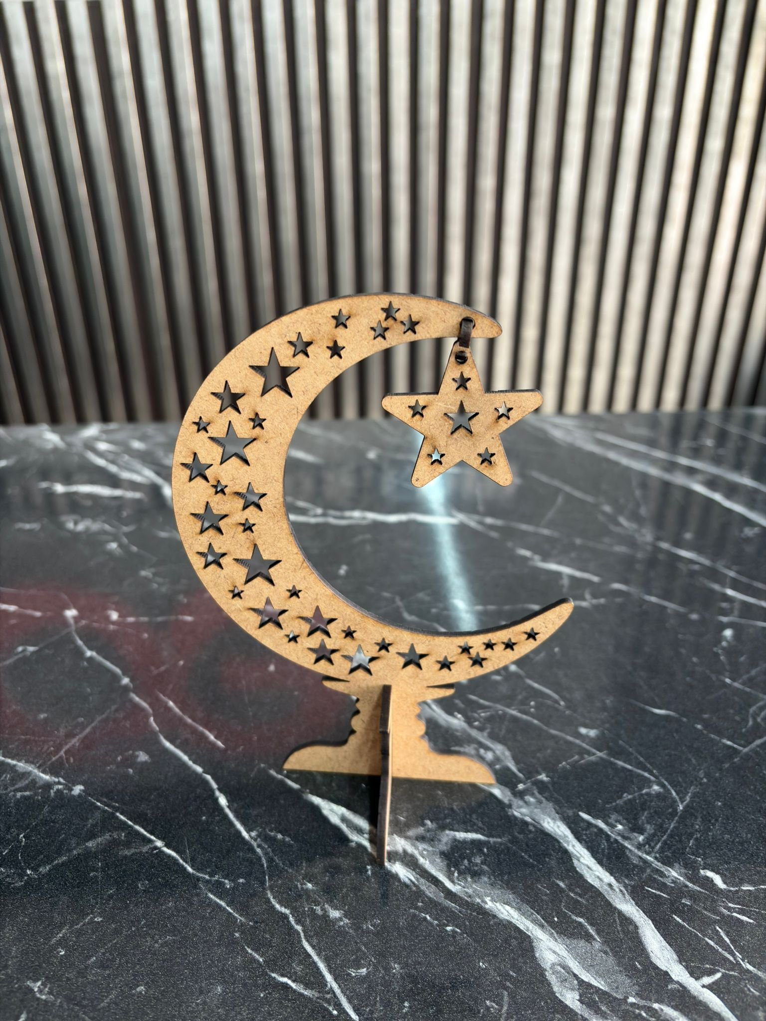 Okulekspres Ramazan Boyanabilir Masa Üstü Ay Yıldız Dekor Süs Ahşap Dekor Hoşgeldin Ramazan Dekoru
