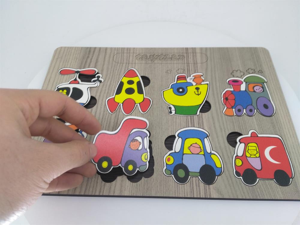 Ahşap Bultak Taşıtlar Zeka Oyunu Yapboz