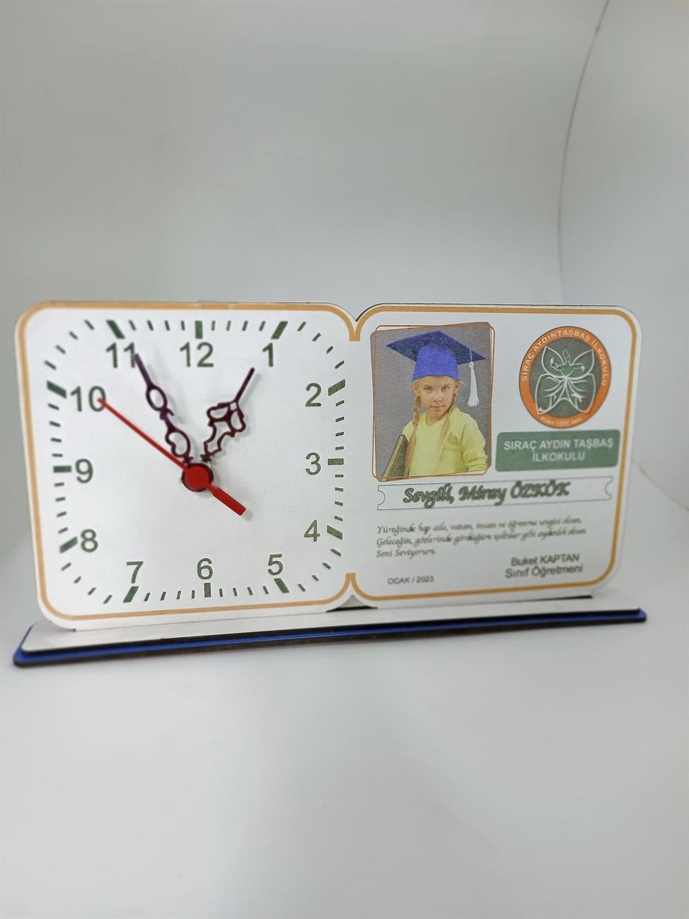 Kişiye Özel Saatli Süblümasyonlu Plaket
