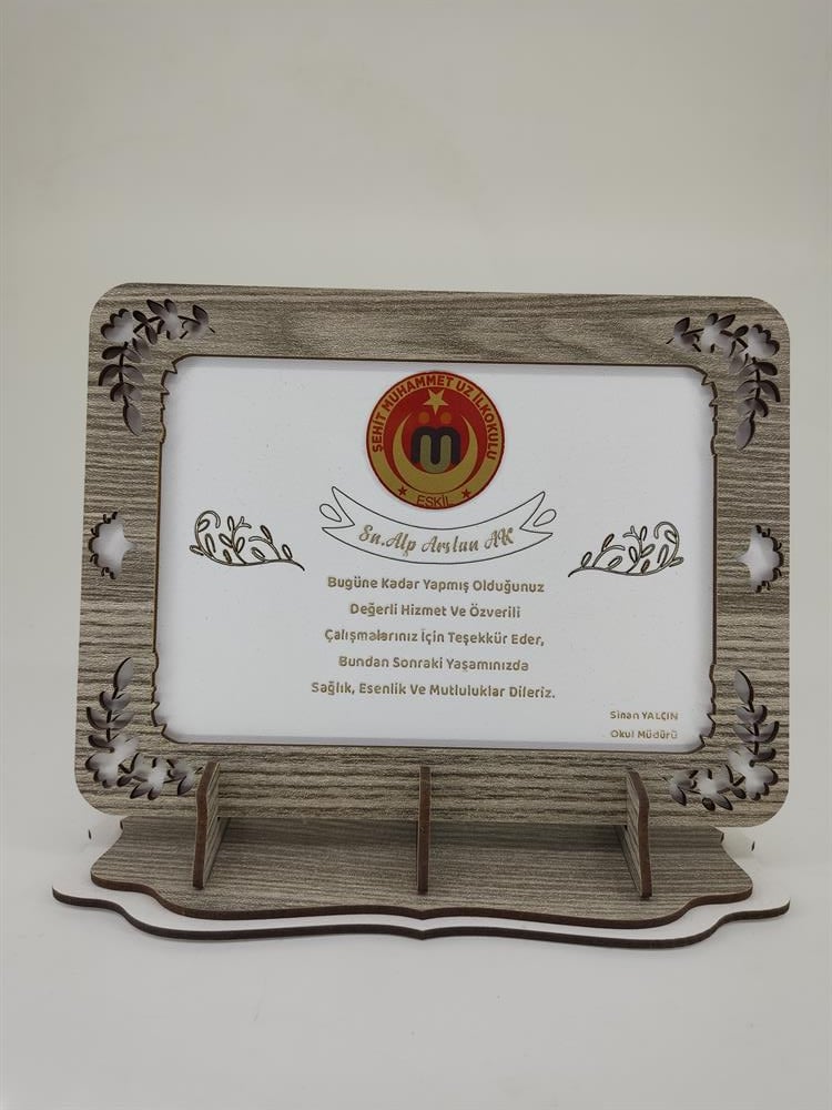 Kişiye Özel İsim-Logolu Ahşap Mdf Plaket Hediyelik