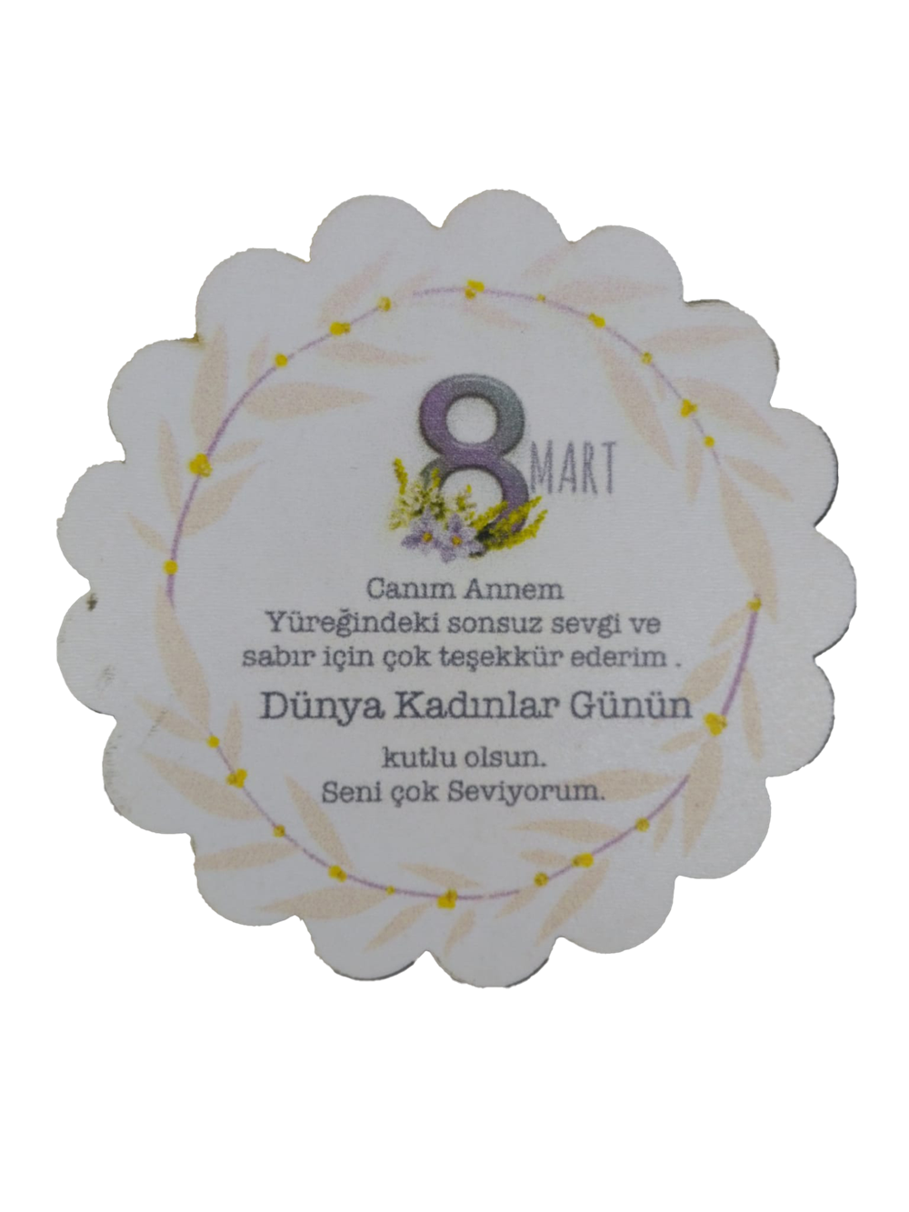 Kişiye Özel 8 Mart Dünya Kadınlar Günü Magnet, Anahtarlık, Yaka Kartı Hediye 2