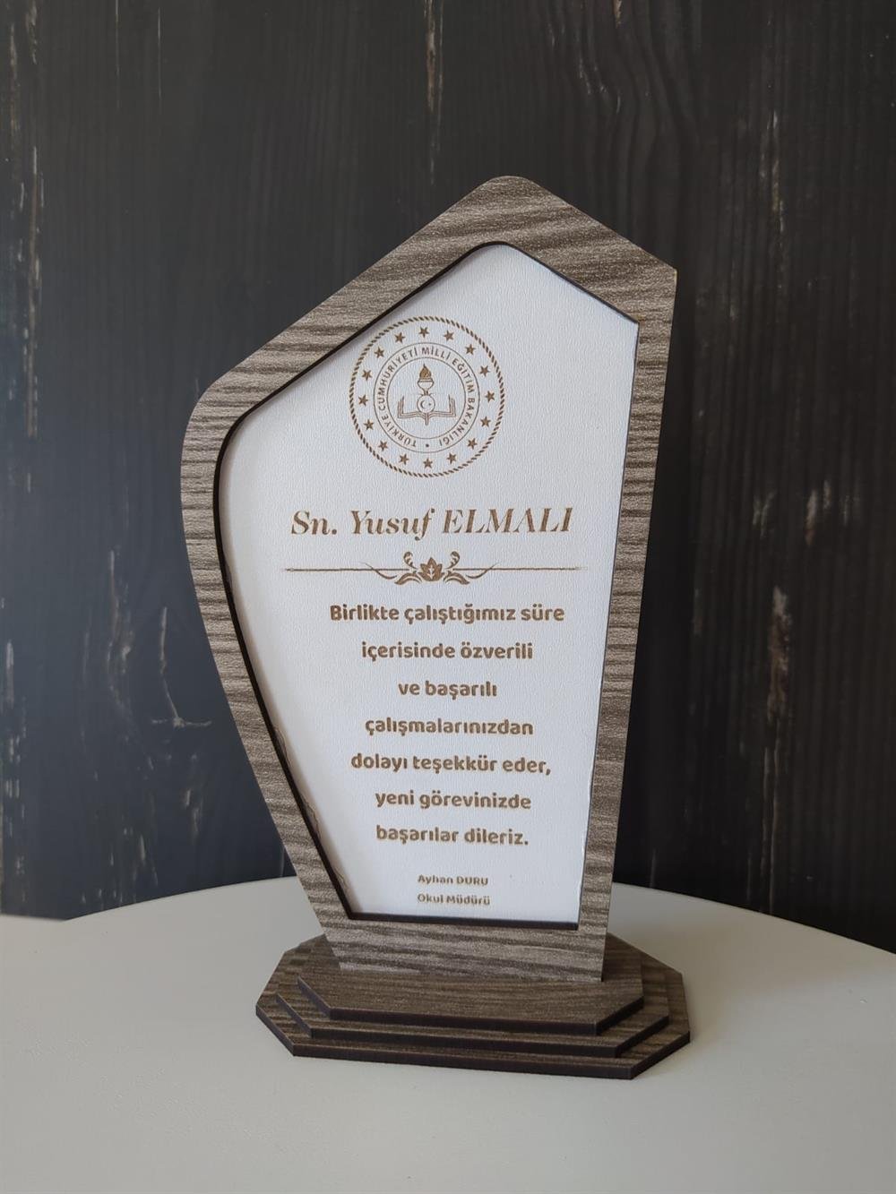 Kişiye Özel İsim-Logolu Mdf Plaket Hediyelik