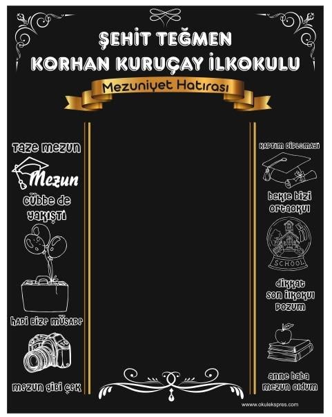 Okulekspres Özel Tasarım Mezuniyet  Hatıra Pankartı – Öğrencilerin En Güzel Anlarına Eşlik Eden Fotoğraf Çekimi İçin Renkli Arka Fon (150x200 cm)