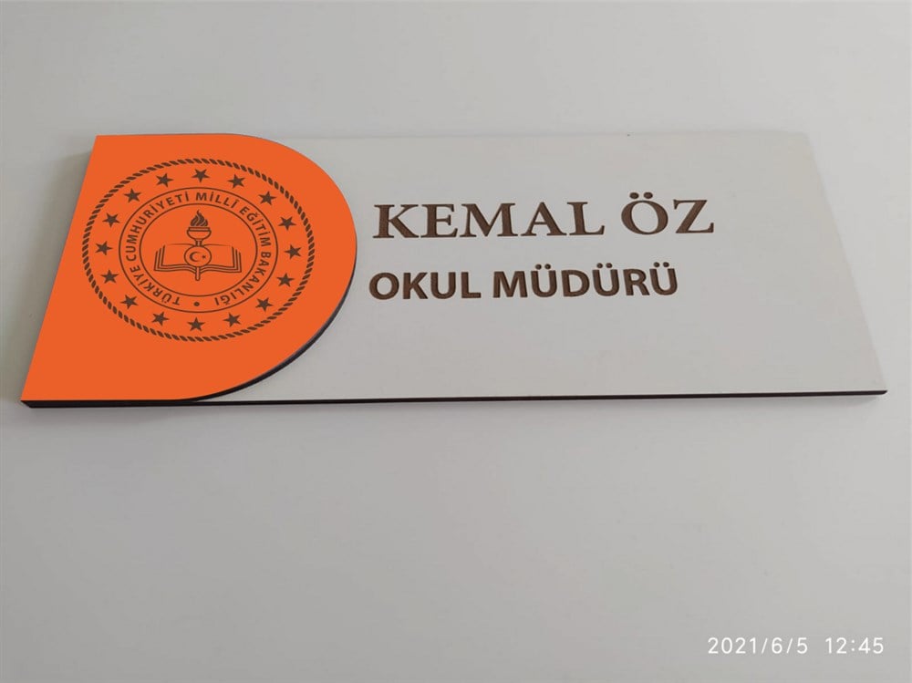 Mdf Lazer Kesim Ortaöğretim Sınıf Kapı İsimliği Tabela Ahşap