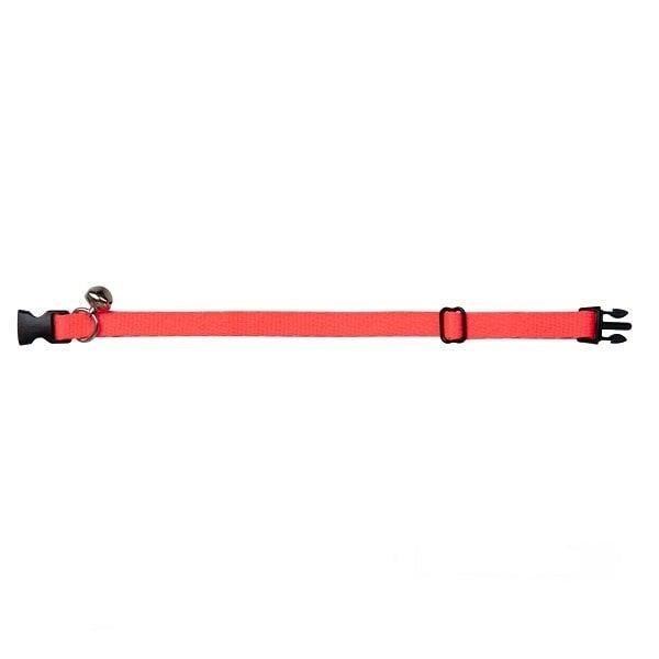 Neon Pembe Zilli Ayarlanabilir Kedi Boyun Tasması 22-30 cm