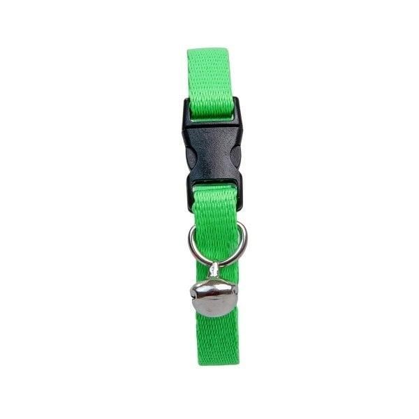 Neon Yeşil Zilli Ayarlanabilir Kedi Boyun Tasması 22-30 cm