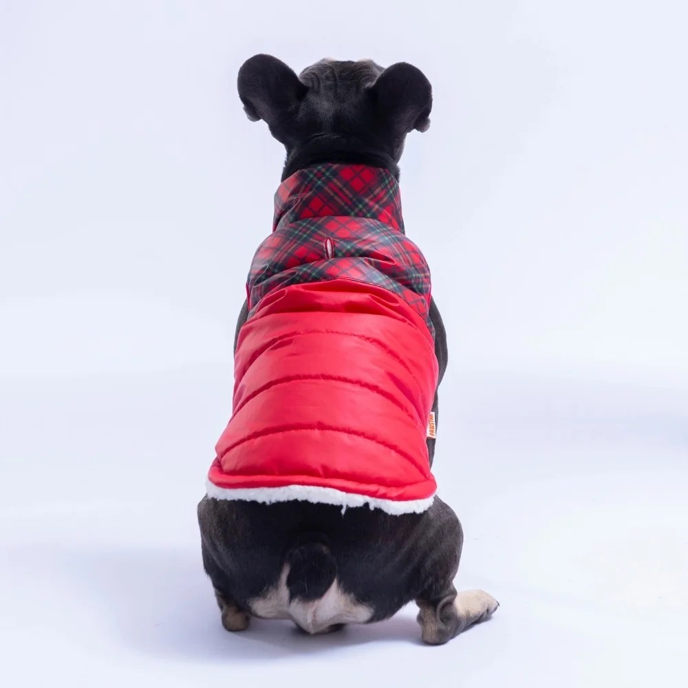 PawStar 26107 Kırmızı Plaid Yelek Küçük ve Orta Irk