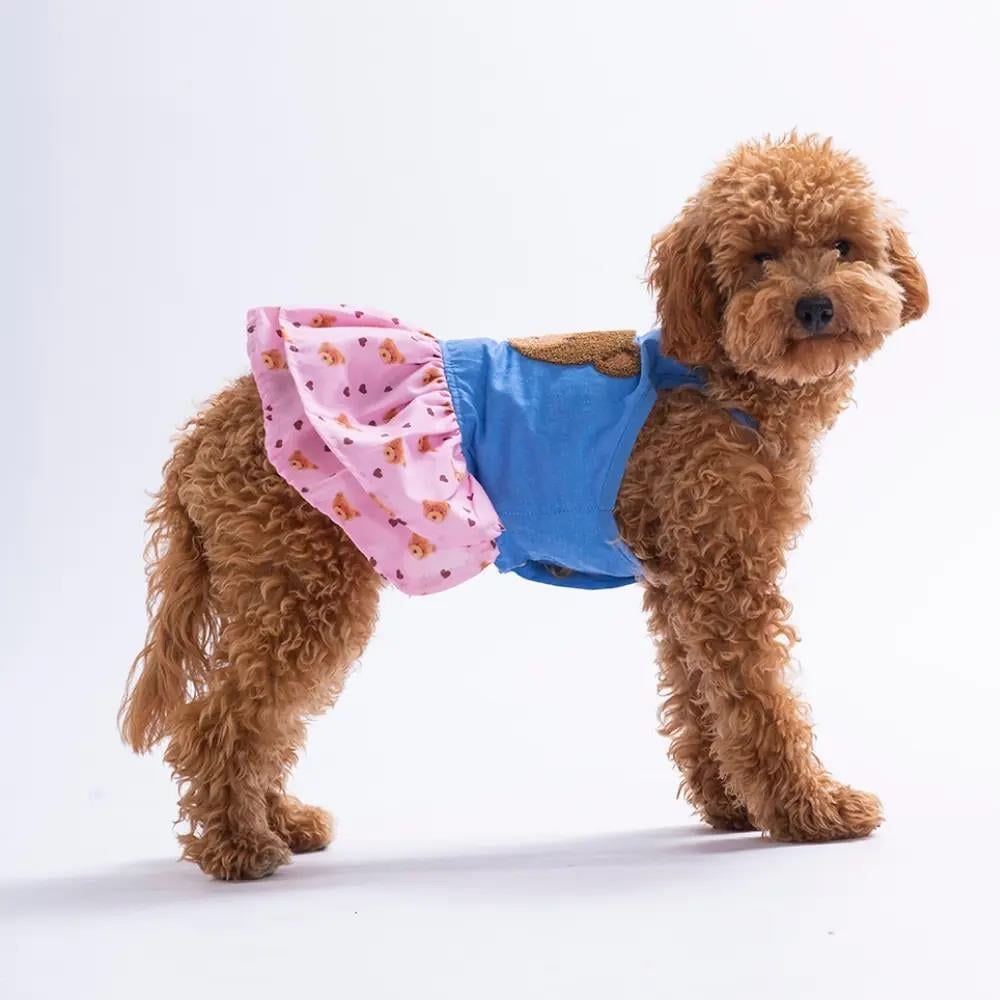 PawStar 26312 Cozie Bear Denim Elbise