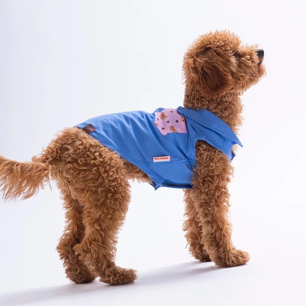 PawStar 26409 Cozie Bear Desenli Denim Gömlek