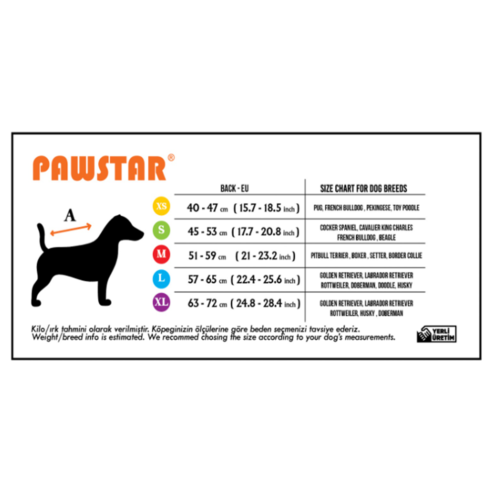 PawStar 26502 Hardal Salento Patch  Orta ve Büyük Irk Yağmurluk
