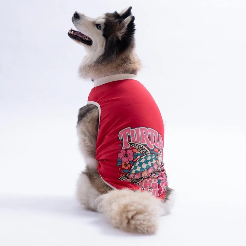 PawStar 26853 Kırmızı Turtley Over It Büyük Tişört