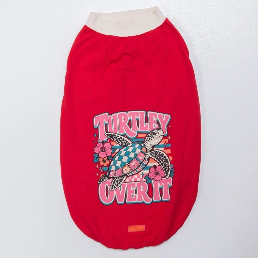 PawStar 26853 Kırmızı Turtley Over It Büyük Tişört