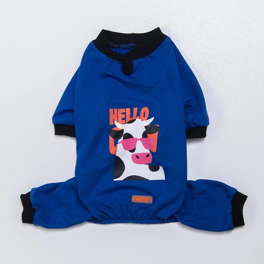 PawStar 26908 Mavi Hello Cow Pijama Tulum