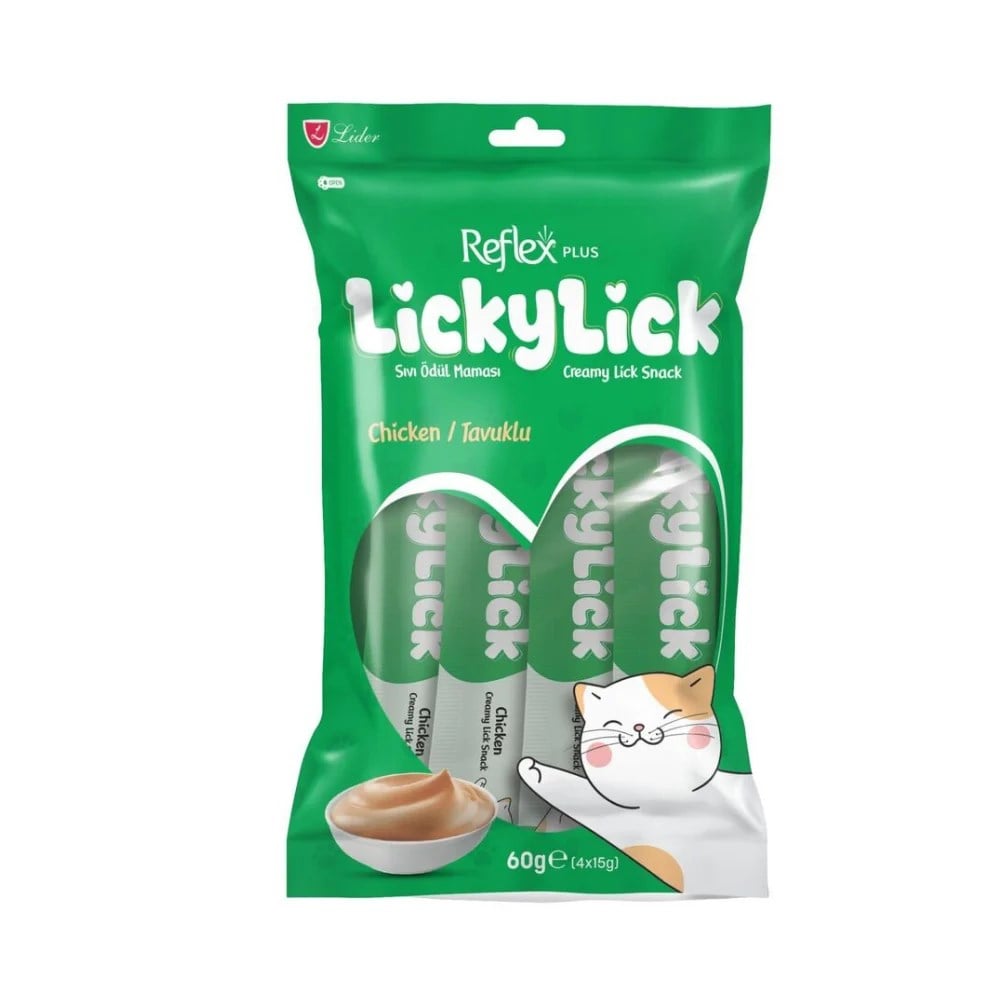 Reflex Plus Lickylick Tavuklu Kedi Sıvı Ödül Maması 4x15gr