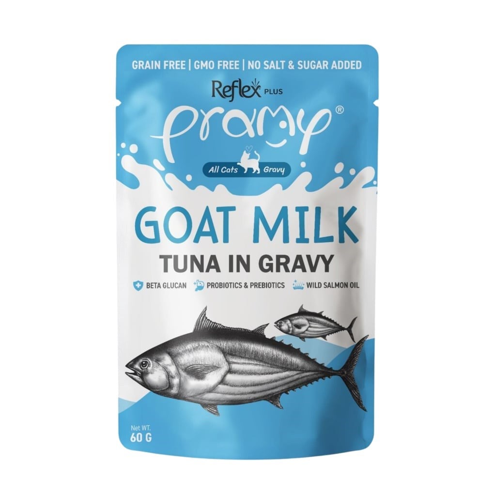 Reflex Plus Pramy Goat Milk Sos İçinde Keçi Sütlü ve Ton Balıklı Kedi Konservesi 60gr