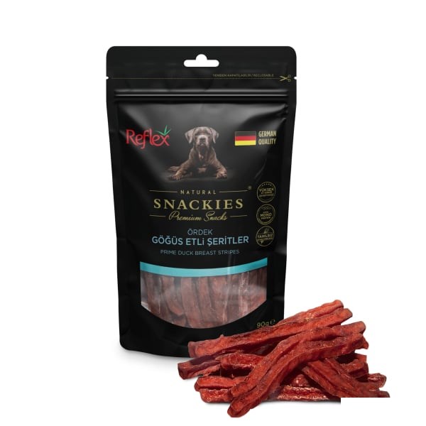 Reflex Snackies Natural Ördek Göğüs Etli Şerit Tahılsız Köpek Ödül Maması 90gr