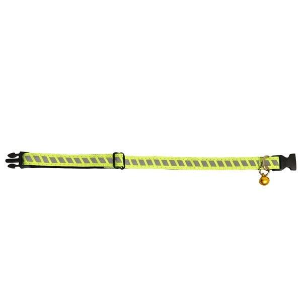 Sarı Reflektörlü Neoplan Yumuşak Doku Ayarlanabilir Kedi Boyun Tasması 22-30 cm
