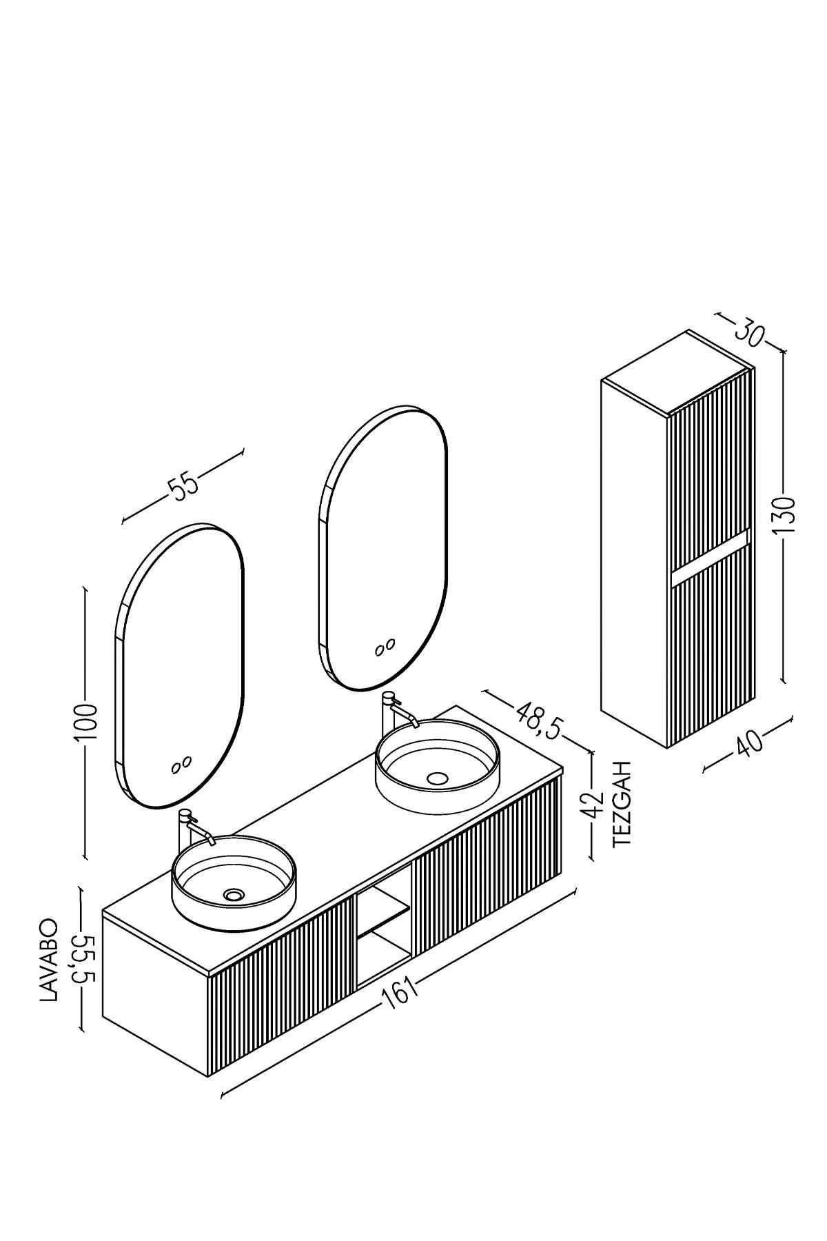 Almonde Double Banyo Dolabı