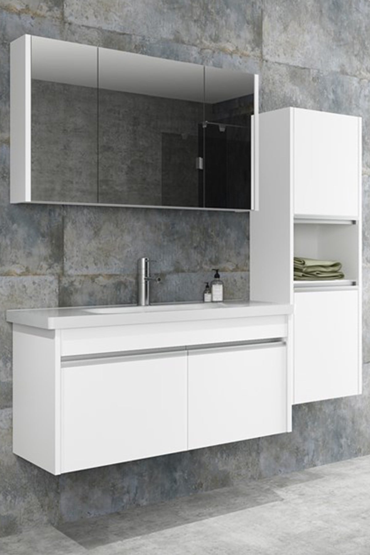 BEGONYA 100 CM CM BANYO DOLABI (BOY DOLAP DAHİL )