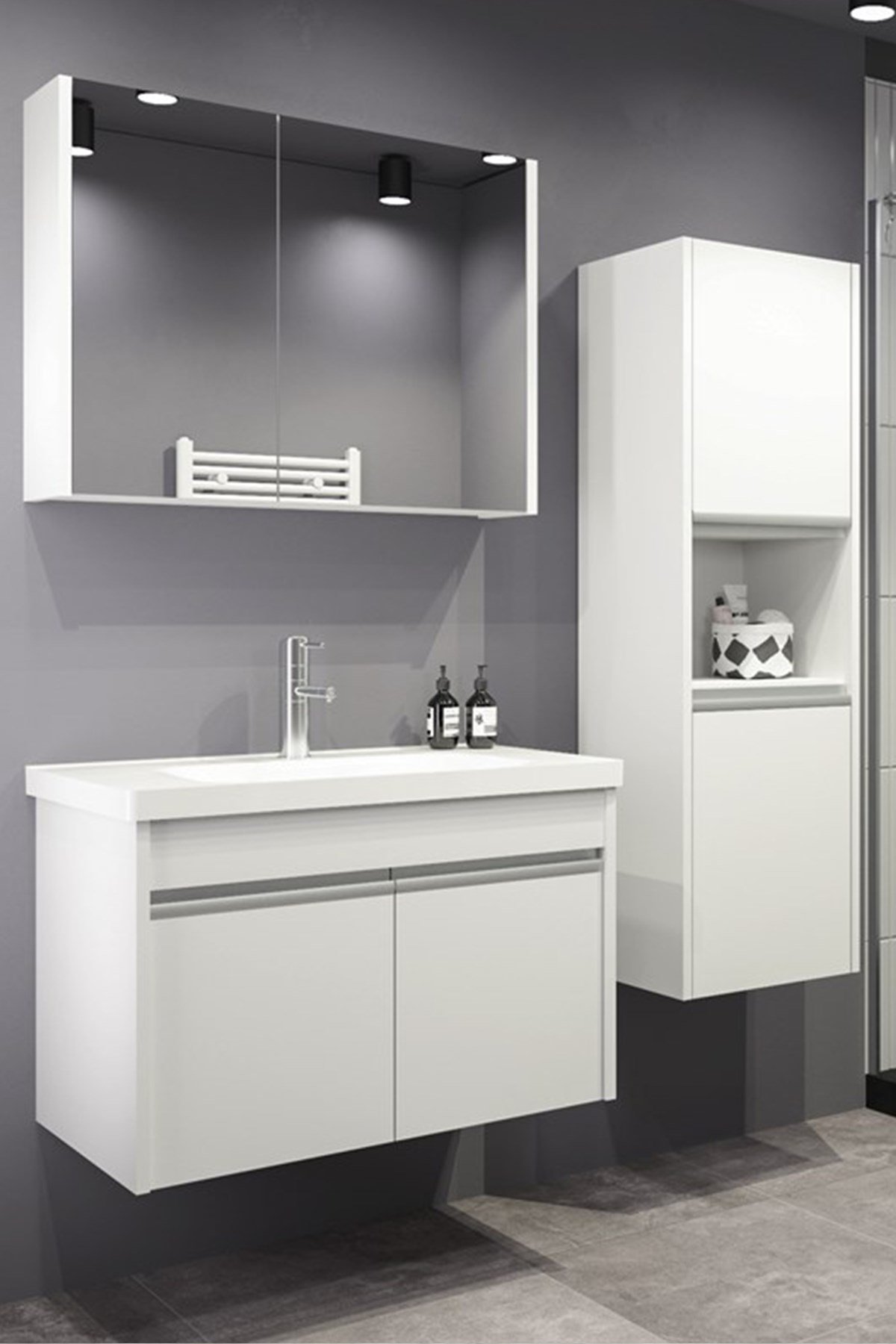 BEGONYA 80 CM BANYO DOLABI (BOY DOLAP HARİÇ )
