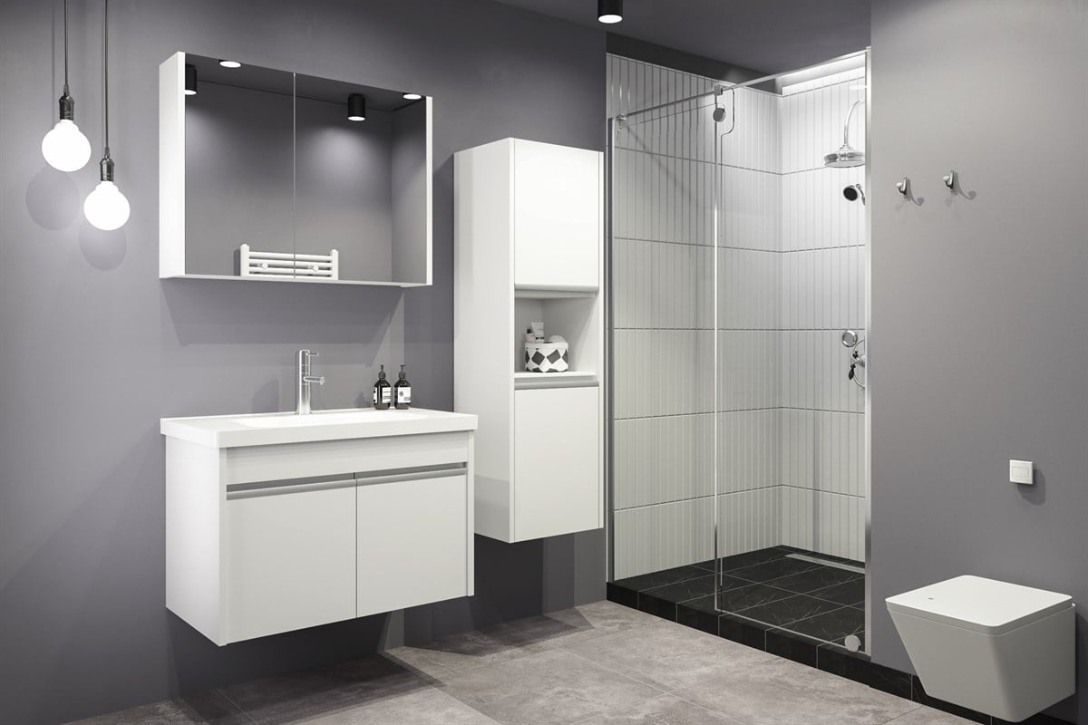 BEGONYA 80 CM CM BANYO DOLABI (BOY DOLAP DAHİL )