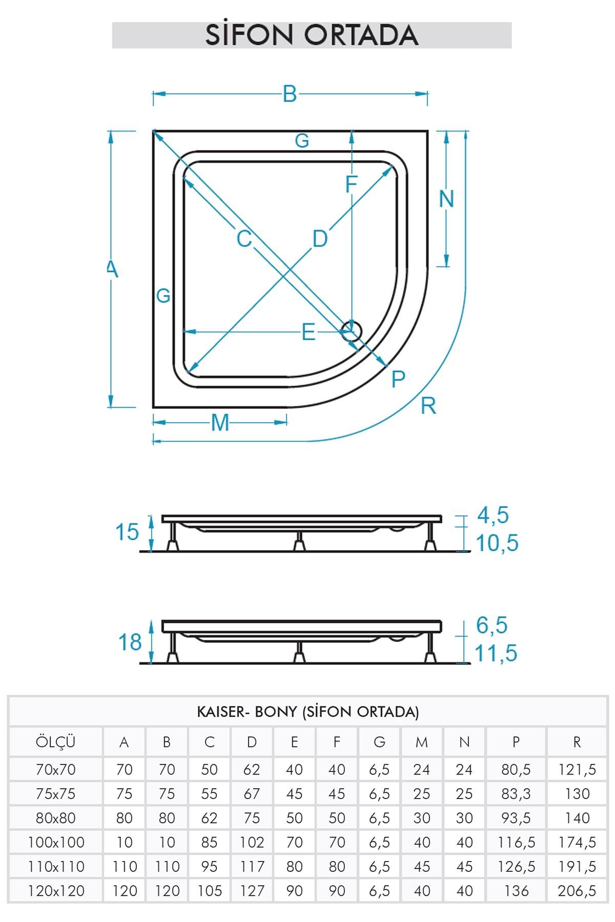 Bony Panelli Oval Duş Teknesi
