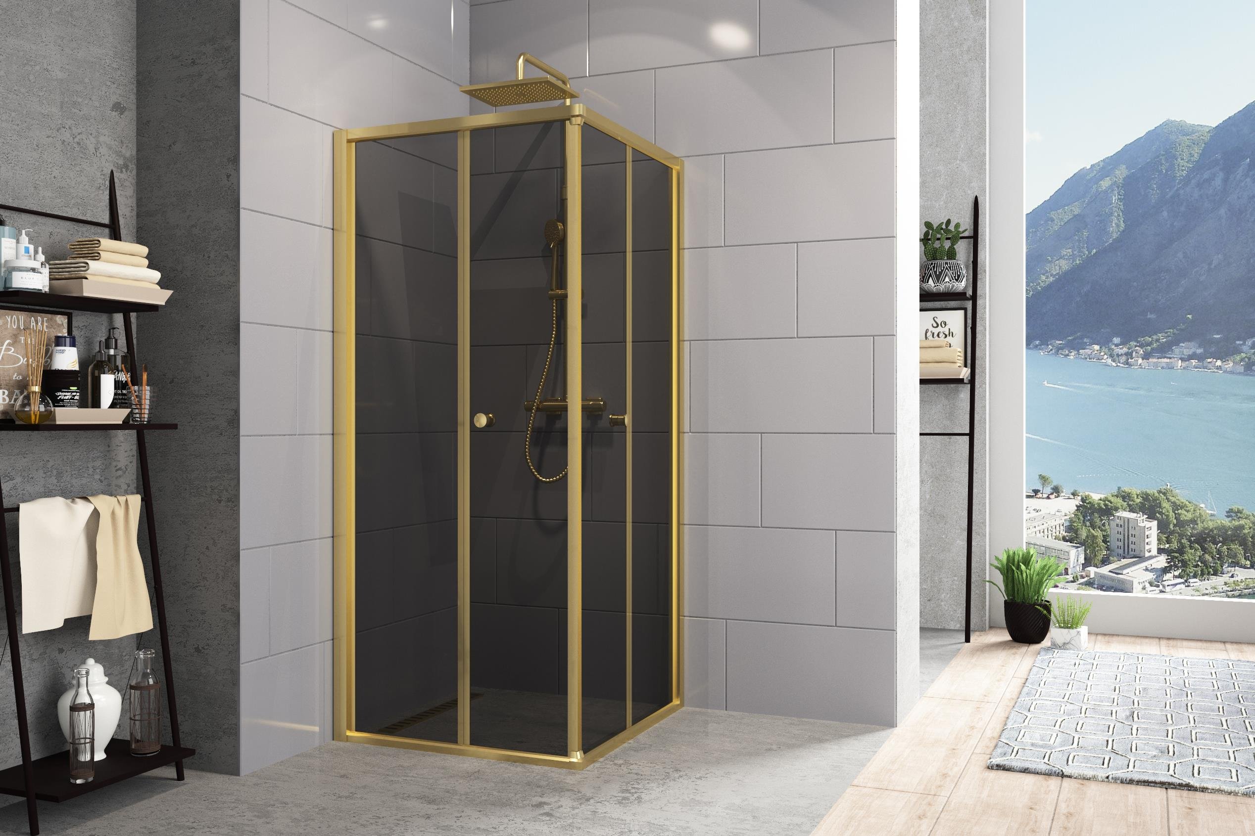 Diatonic Temperli 4 mm Köşe Girişli Katlanır Cam Duşakabin