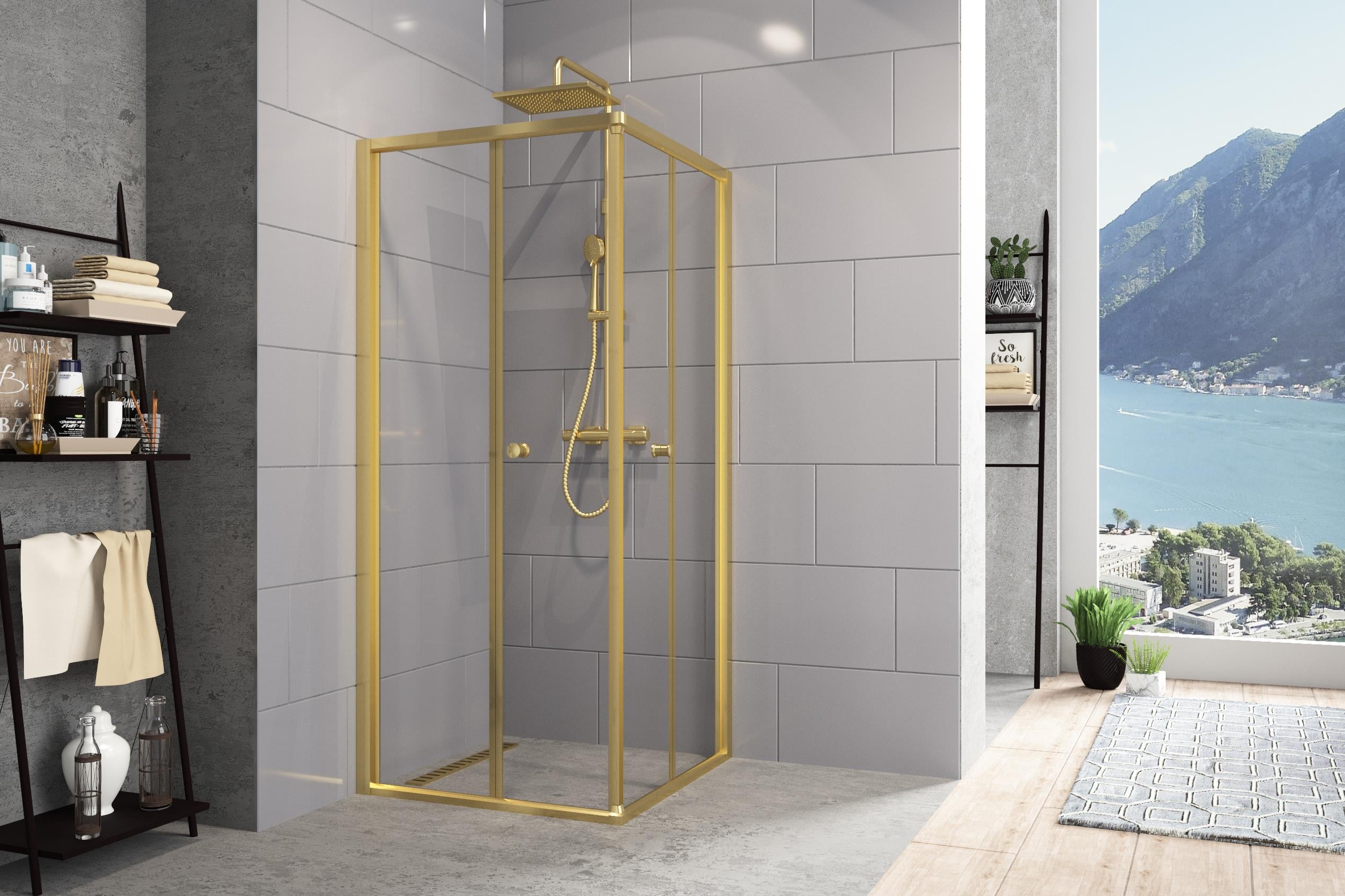 Diatonic Temperli 4 mm Köşe Girişli Katlanır Cam Duşakabin