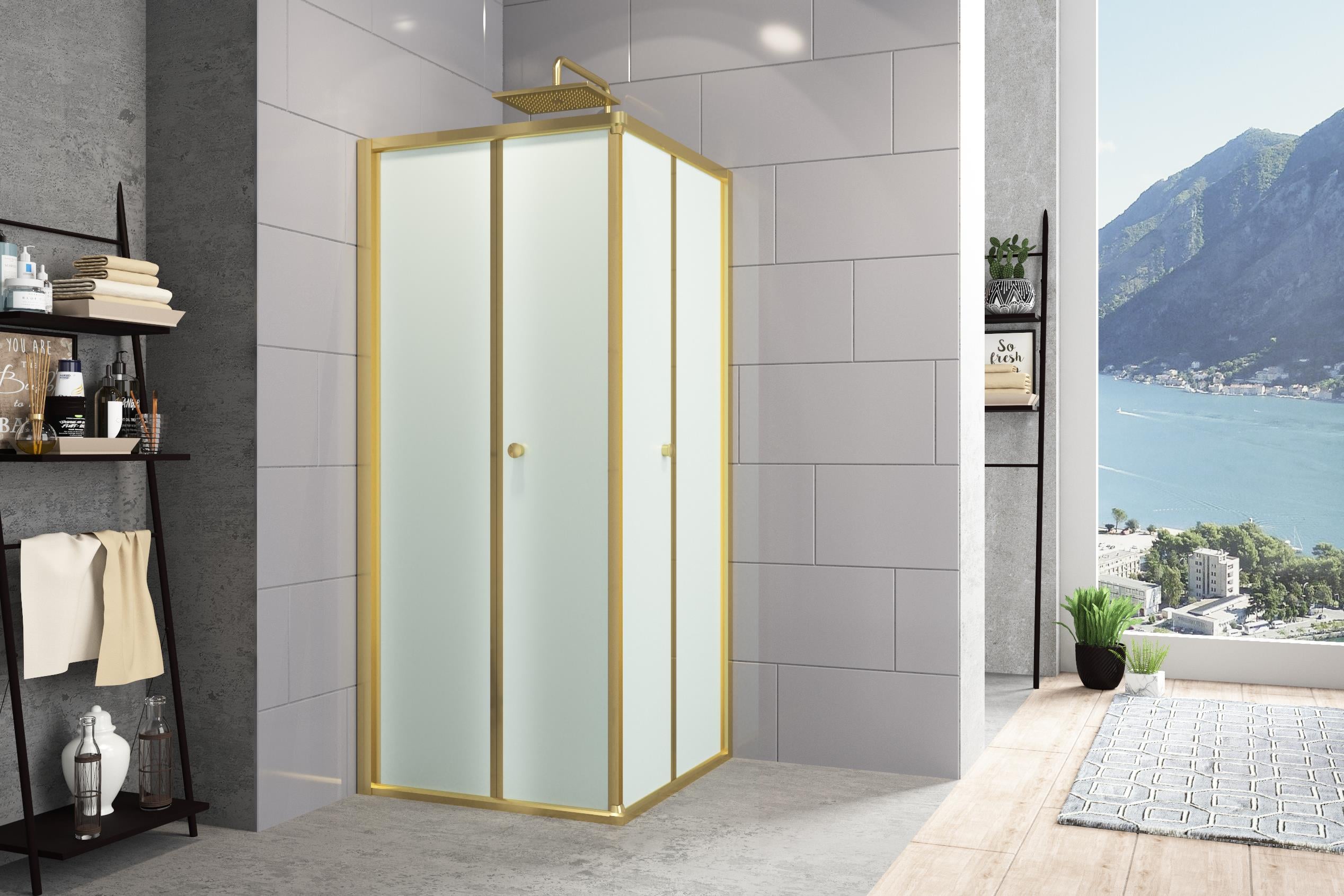 Diatonic Temperli 4 mm Köşe Girişli Katlanır Cam Duşakabin