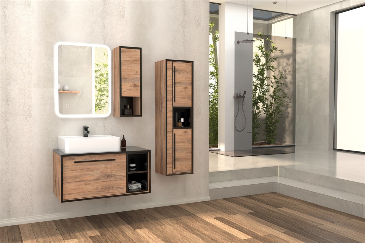 ENERGY 90 CM BEYAZ LAVABOLU BANYO DOLABI (BOY DOLAP HARİÇ)