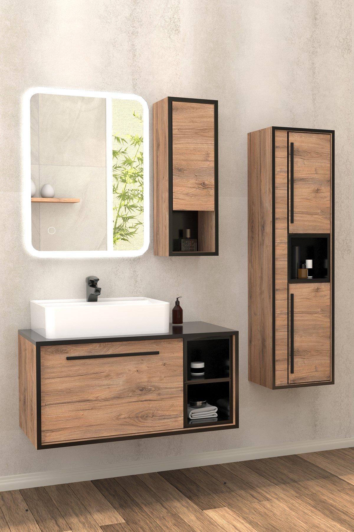 ENERGY 90 CM BEYAZ LAVABOLU BANYO DOLABI (BOY DOLAP HARİÇ)