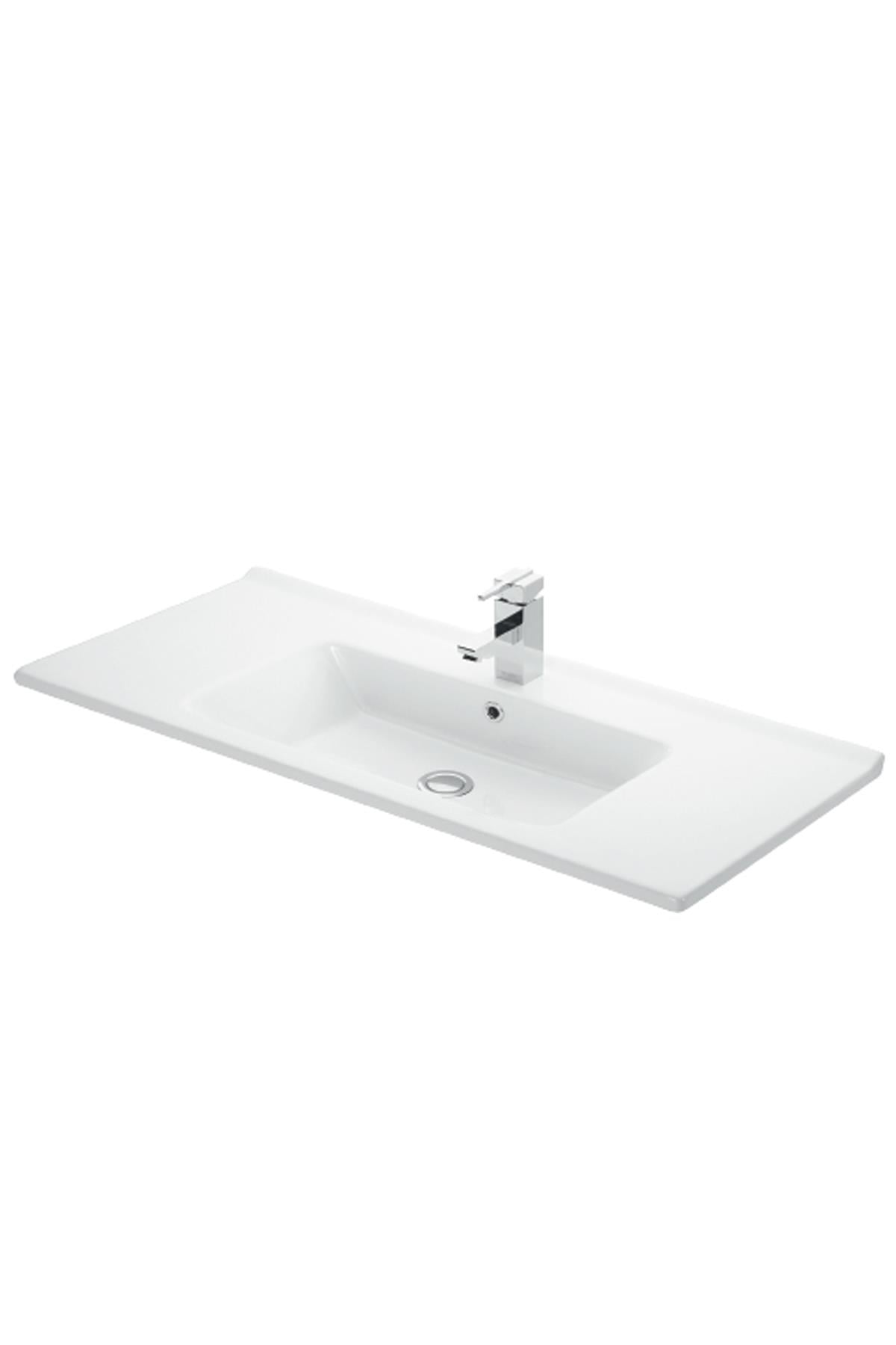 Esvit Etna 100 cm  Dolap Uyumlu Etejerli İnce Bantlı Lavabo (1100)