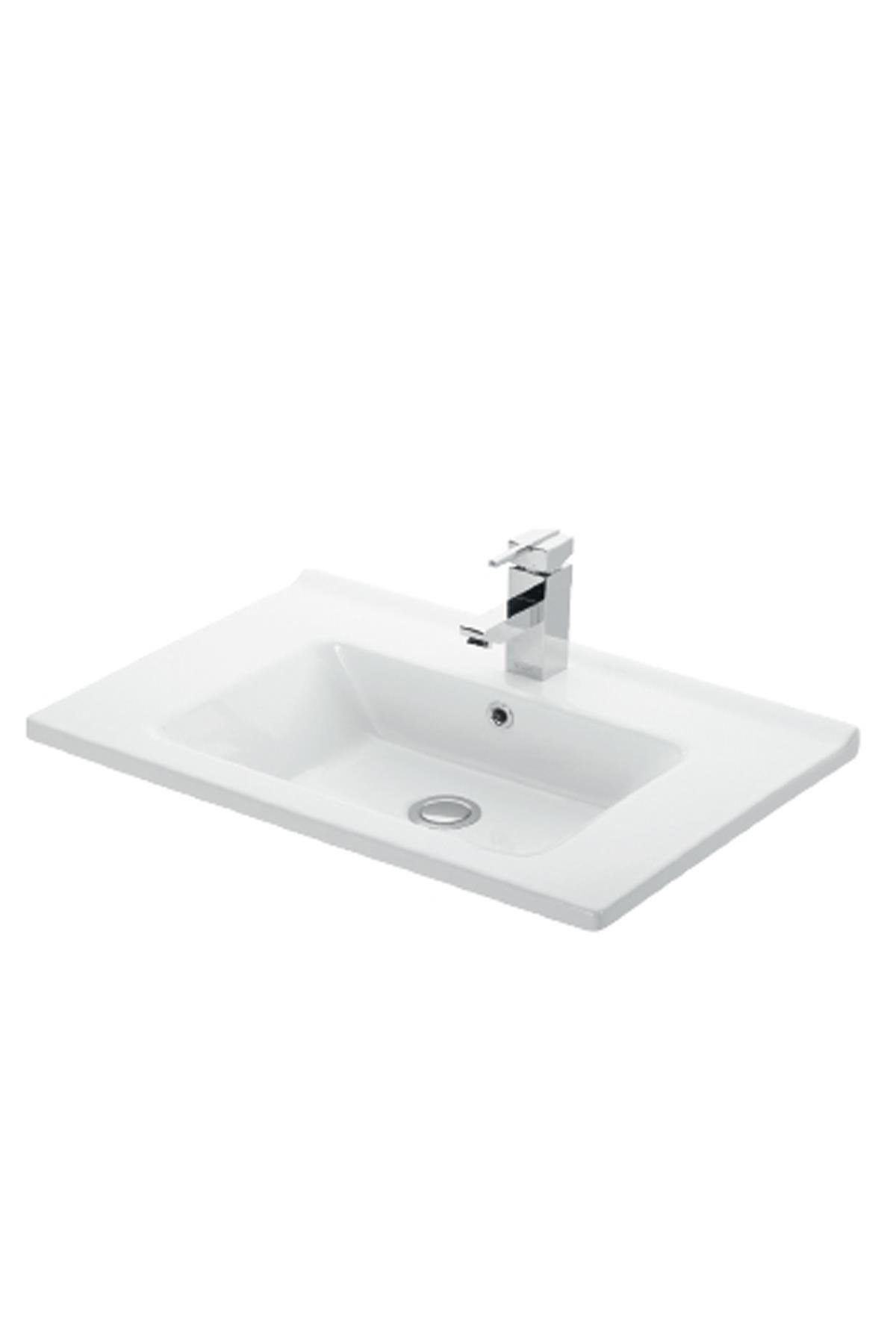 Esvit Etna 65 cm Dolap Uyumlu Etejerli İnce Bantlı Lavabo (1065)