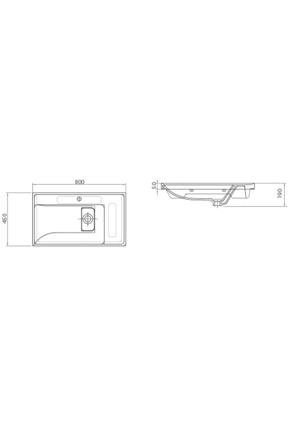 Esvit Quattro 80 cm Dolap Uyumlu Etejerli Lavabo (8080)